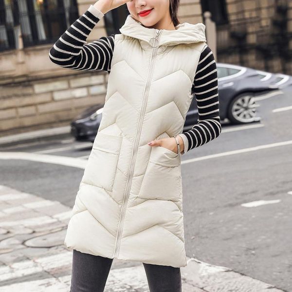 women's vests 2021 women long hooded parkas fashion winter jacket casual thick cotton coat warm waistcoat #t2g, Black;white
women's vests 2021 women long hooded parkas fashion winter jacket casual thick cotton coat warm waistcoat #t2g, Black;white