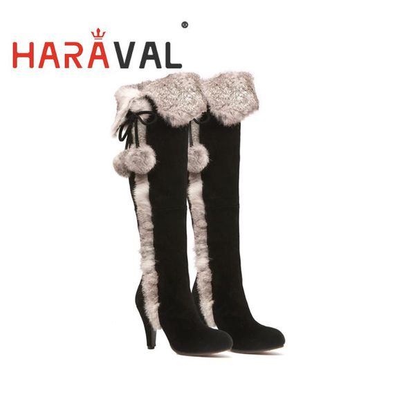 boots haraval fashion over-the-knee shoes women high heels fur kid suede thin patchwork winter round toe short plush e277l, Black
boots haraval fashion over-the-knee shoes women high heels fur kid suede thin patchwork winter round toe short plush e277l, Black