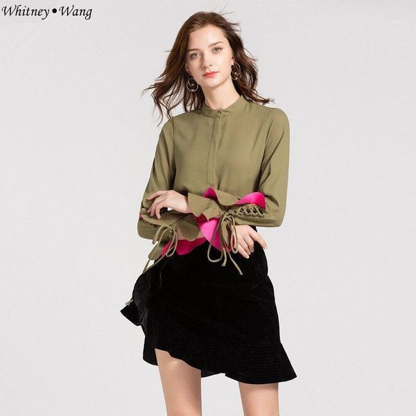 autumn fashion streetwear colors contrast lace up flare sleeve blouse women blusas shirt ww-2263 women's blouses & shirts, White
autumn fashion streetwear colors contrast lace up flare sleeve blouse women blusas shirt ww-2263 women's blouses & shirts, White