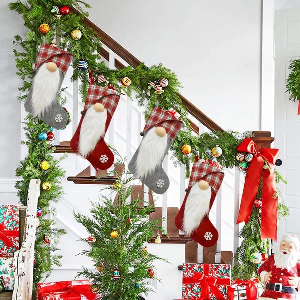 christmas decorations ornament plaid snowflake patterns sock shaped candy bag festival stocking gift for home shop
christmas decorations ornament plaid snowflake patterns sock shaped candy bag festival stocking gift for home shop