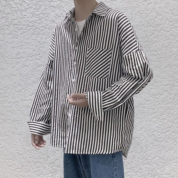 men's casual shirts spring autumn cotton striped shirt fashion business men korean loose long sleeve mens dress -2xl, White;black
men's casual shirts spring autumn cotton striped shirt fashion business men korean loose long sleeve mens dress -2xl, White;black