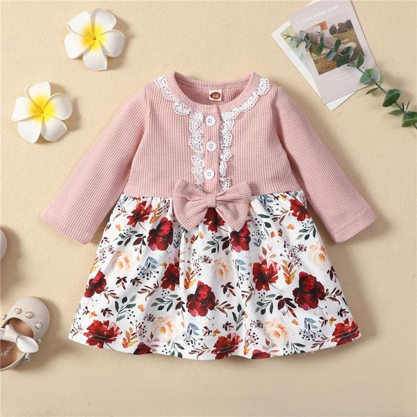 girl's dresses born baby girls floral print sweet cotton dress, long sleeve o-neck high waist large hem dress with bow-knot, 0-24 month, Red;yellow
girl's dresses born baby girls floral print sweet cotton dress, long sleeve o-neck high waist large hem dress with bow-knot, 0-24 month, Red;yellow