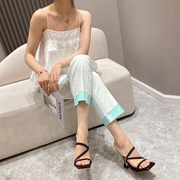 sandals summer ladies simple atmosphere slippers high heels women fashion square head heel, Black
sandals summer ladies simple atmosphere slippers high heels women fashion square head heel, Black