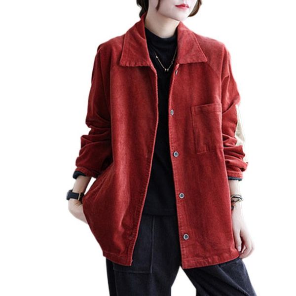 women's jackets fairynatural fashion winter ladies loose casual european style women corduroy streetwear coats button retro clothing, Black;brown
women's jackets fairynatural fashion winter ladies loose casual european style women corduroy streetwear coats button retro clothing, Black;brown