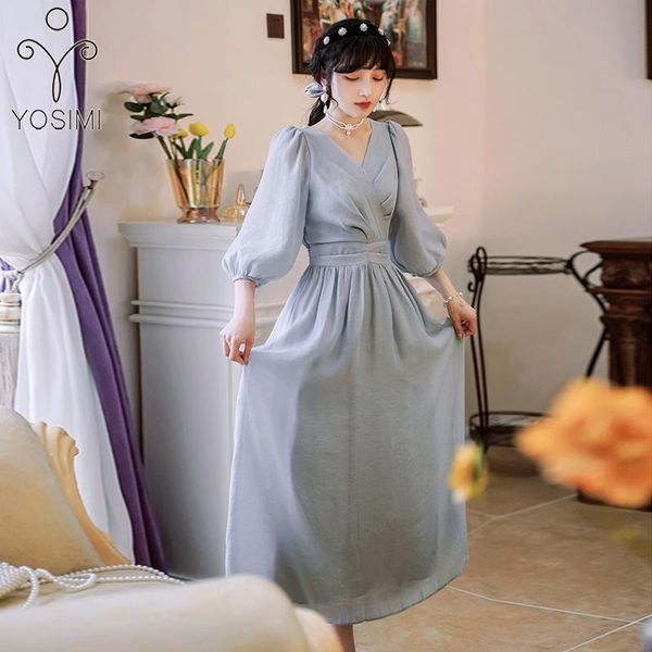 casual dresses long women dress 2021 summer fit and flare midcalf lantern sleeve empire blue chiffon evening party vestido feminino, Black;gray
casual dresses long women dress 2021 summer fit and flare midcalf lantern sleeve empire blue chiffon evening party vestido feminino, Black;gray