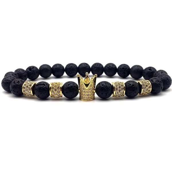 charm bracelets 2021 fashion men women crown bracelet classic 8mm lava zircon matte strand for jewelry gift, Golden;silver
charm bracelets 2021 fashion men women crown bracelet classic 8mm lava zircon matte strand for jewelry gift, Golden;silver
