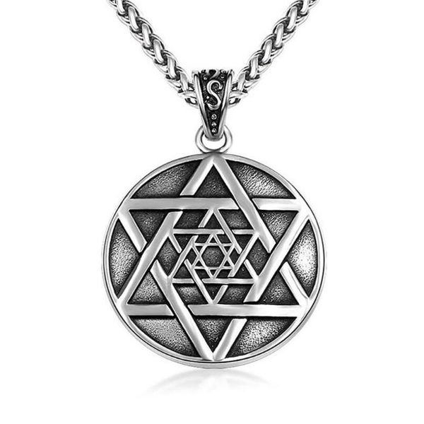 chains stainless steel vintage overlap star of david pendant necklace round punk rock israel necklaces gift for him with chain, Silver
chains stainless steel vintage overlap star of david pendant necklace round punk rock israel necklaces gift for him with chain, Silver