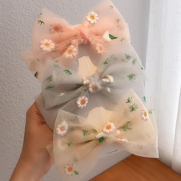 hair clips & barrettes korean princess style daisy flowers yarn lace bow duck bill clip side accessories pink black hairpin jewelry, Golden;silver 
hair clips & barrettes korean princess style daisy flowers yarn lace bow duck bill clip side accessories pink black hairpin jewelry, Golden;silver