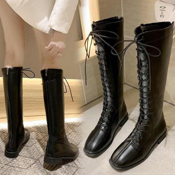 new round toe thick heel boots knee-length womens boots retro boots british style fashion pump zapatos de mujer, Black
new round toe thick heel boots knee-length womens boots retro boots british style fashion pump zapatos de mujer, Black