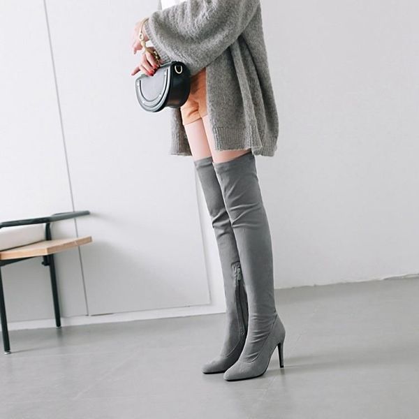 boots women's knee in autumn and winter 2021 thin heels waterproof platform fashion high elastic, Black
boots women's knee in autumn and winter 2021 thin heels waterproof platform fashion high elastic, Black