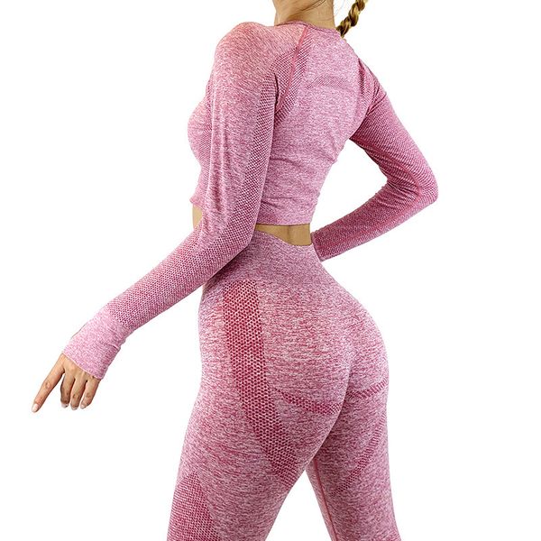2 women training piece sets high tail sole tight hip lift needless yoga broek new long mouw sports clothing fitness suitcake, Gray
2 women training piece sets high tail sole tight hip lift needless yoga broek new long mouw sports clothing fitness suitcake, Gray