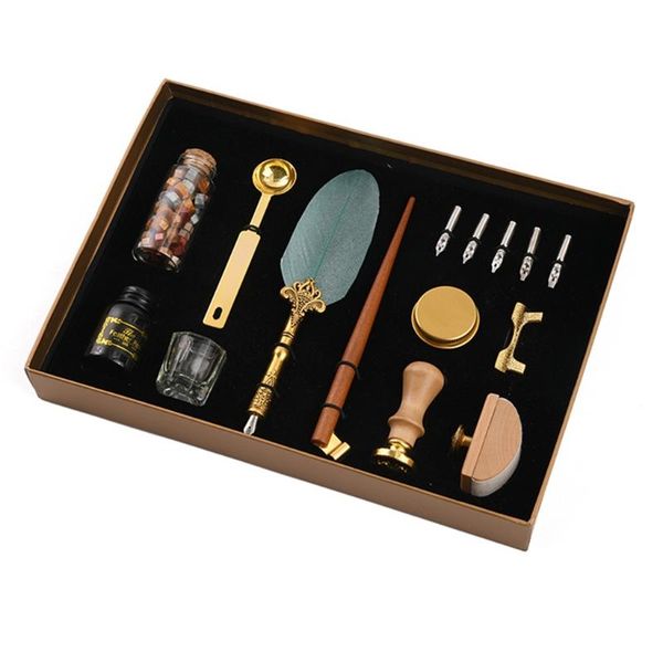 fountain pens 39xd retro calligraphy quill feather dip pen with nibs wax seal stamp holder gift box
fountain pens 39xd retro calligraphy quill feather dip pen with nibs wax seal stamp holder gift box
