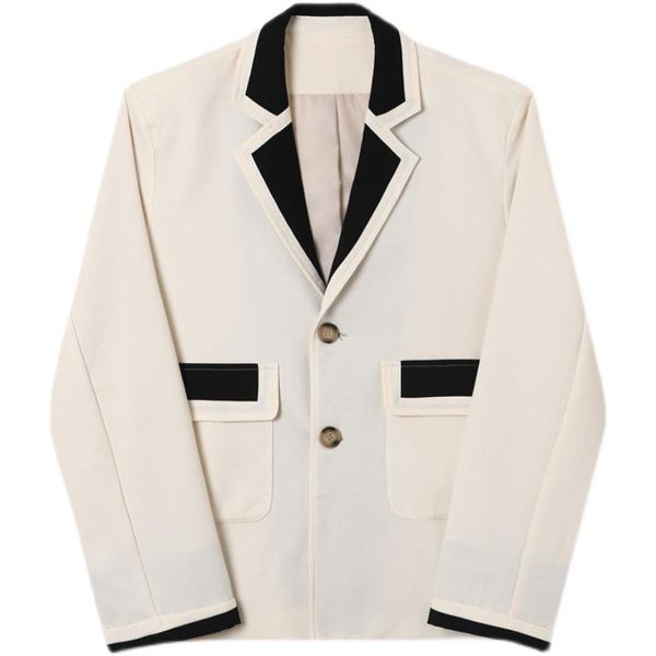 men's suits & blazers male korean chic jacket suit autumn men vintage fashion splice short coat blazer man, White;black
men's suits & blazers male korean chic jacket suit autumn men vintage fashion splice short coat blazer man, White;black
