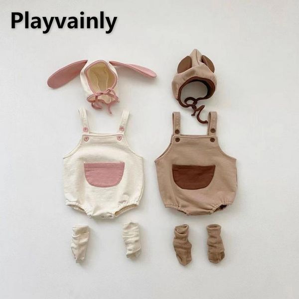 jumpsuits 2021 korean style autumn baby boys girls bodysuit solid color pocket sling jumpsuit with cap born cute clothes e2990, Blue
jumpsuits 2021 korean style autumn baby boys girls bodysuit solid color pocket sling jumpsuit with cap born cute clothes e2990, Blue