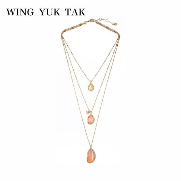 pendant necklaces fashion women's jewelry multi layer pink crystal water drop necklace gold color chain accessories bijoux, Silver
pendant necklaces fashion women's jewelry multi layer pink crystal water drop necklace gold color chain accessories bijoux, Silver