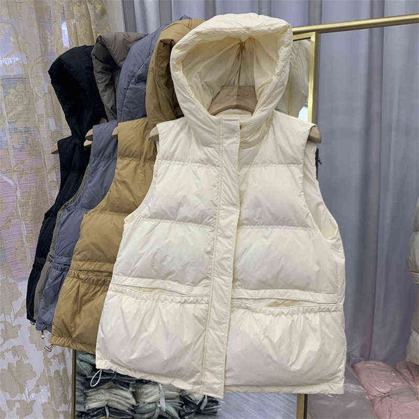 autumn and winter 2021 korean down vest women's short waistcoat loose hooded, Black;white
autumn and winter 2021 korean down vest women's short waistcoat loose hooded, Black;white