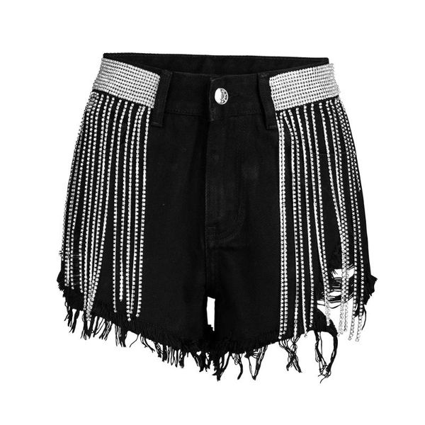 women's jeans summer shorts women european and american loose high waist diamond chain black denim, Blue
women's jeans summer shorts women european and american loose high waist diamond chain black denim, Blue