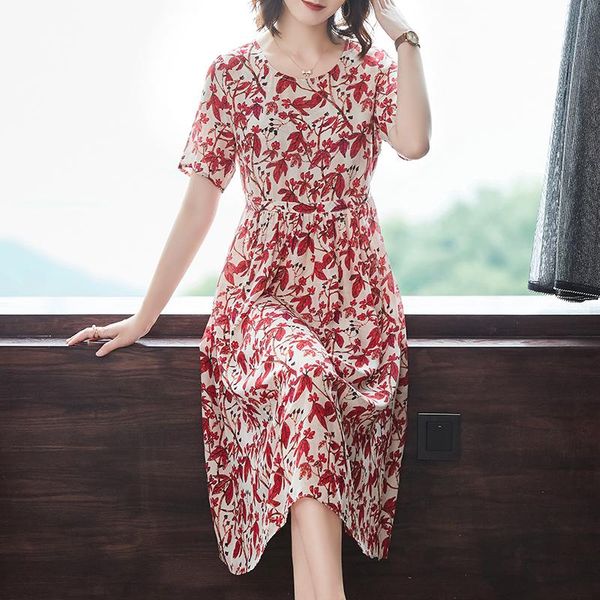party dresses chikichi summer 2021 fashion elegant round neck pink floral mulberry silk print short sleeve dress large size, White;black
party dresses chikichi summer 2021 fashion elegant round neck pink floral mulberry silk print short sleeve dress large size, White;black