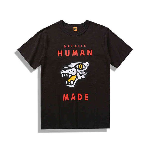 2022 summer human made tiger head print men's and women's big size loose sms t-shirt, White;black
2022 summer human made tiger head print men's and women's big size loose sms t-shirt, White;black
