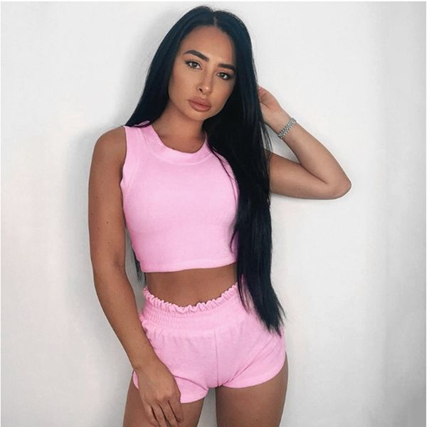 fashion casual sports two piece set homewear women solid tank vest+high waist shorts fitness yoga tracksuit streetwear, Black
fashion casual sports two piece set homewear women solid tank vest+high waist shorts fitness yoga tracksuit streetwear, Black