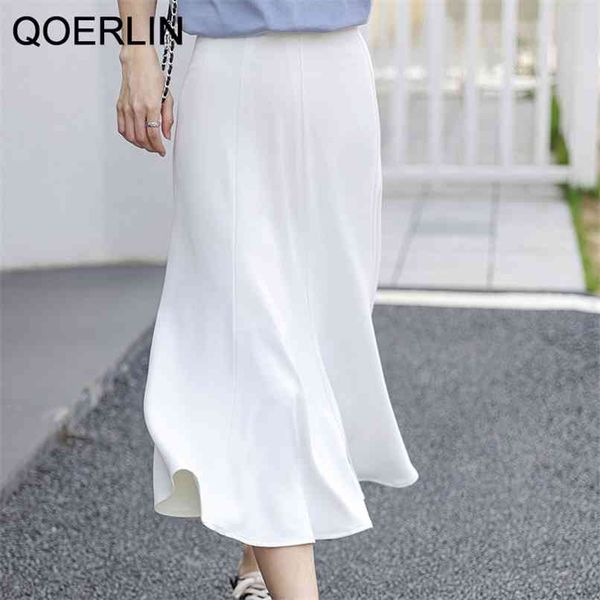 white skirt summer mid-length high waist a-line ruffled solid color women elegant black saia mujer 210601
white skirt summer mid-length high waist a-line ruffled solid color women elegant black saia mujer 210601