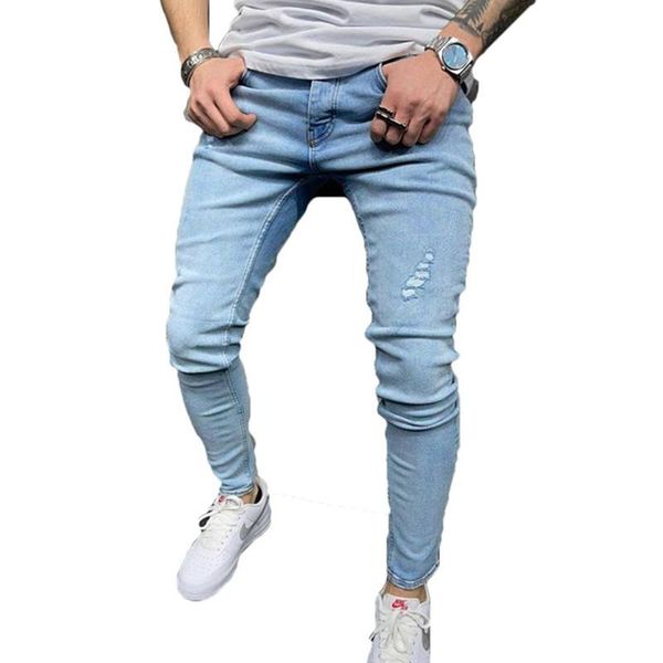 men's jeans spring autumn men clothing ripped hole skinny retro distressed fashion youth streetwear male skateboard denim pants, Blue
men's jeans spring autumn men clothing ripped hole skinny retro distressed fashion youth streetwear male skateboard denim pants, Blue