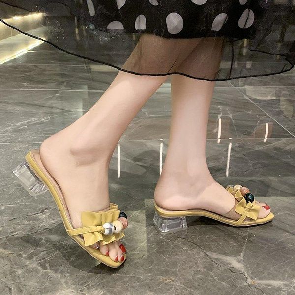 slippers 2021 fashion trendy mid-heel square head shallow mouth beaded ladies, Black
slippers 2021 fashion trendy mid-heel square head shallow mouth beaded ladies, Black
