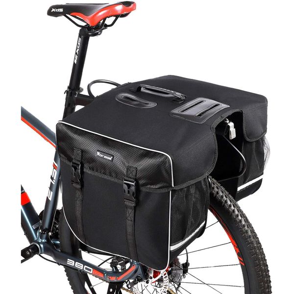 double pannier bag bicycle rack storage bags large capacity 30l rear seat trunk pack with rain cover
double pannier bag bicycle rack storage bags large capacity 30l rear seat trunk pack with rain cover