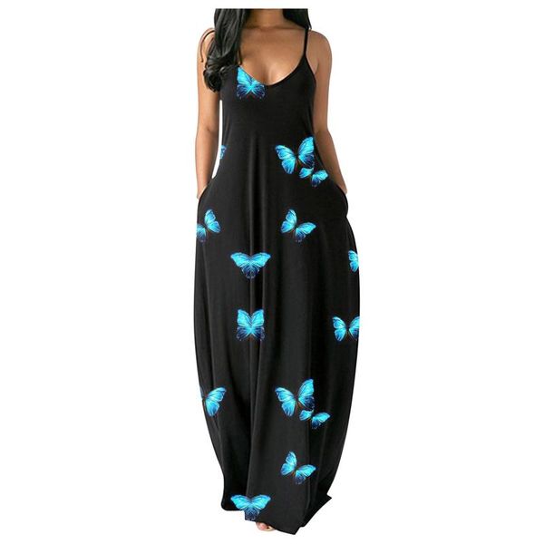 women's pants & capris ladies summer fashion dresses long dress with straps and butterfly print pockets v-neck loose casual beach skirt, Black;white
women's pants & capris ladies summer fashion dresses long dress with straps and butterfly print pockets v-neck loose casual beach skirt, Black;white