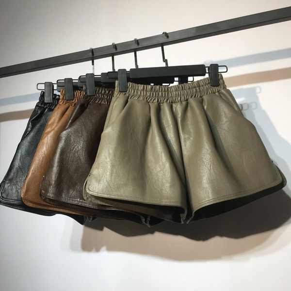 women's shorts 2021 women basic solid genuine leather elastic paperbag waist pockets ladies casual pleated pantalones cortos, White;black
women's shorts 2021 women basic solid genuine leather elastic paperbag waist pockets ladies casual pleated pantalones cortos, White;black