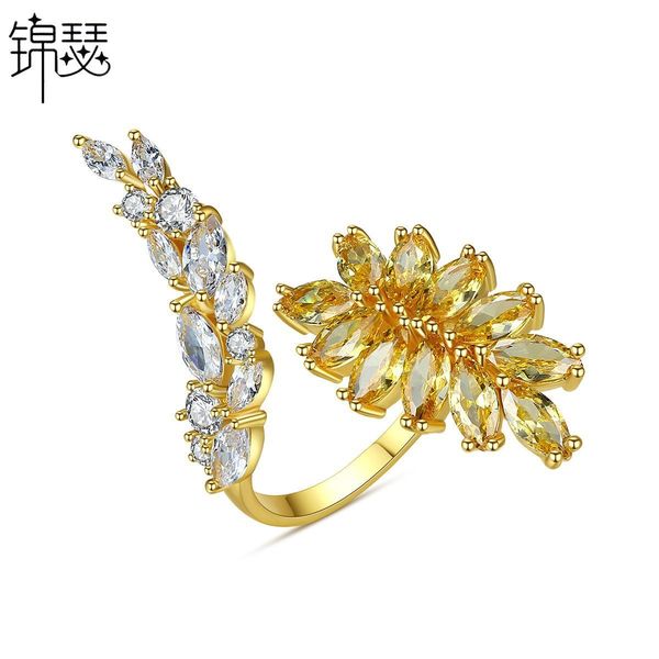 925 sterling silverboutique zirconium diamond ring creative women's opening fashion banquet copper inlaid, Golden;silver
925 sterling silverboutique zirconium diamond ring creative women's opening fashion banquet copper inlaid, Golden;silver