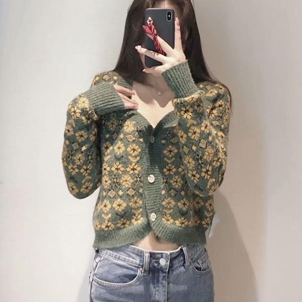 new arrival jacquard design knit sweater coat slim slimming square neck short sweater coat, White
new arrival jacquard design knit sweater coat slim slimming square neck short sweater coat, White