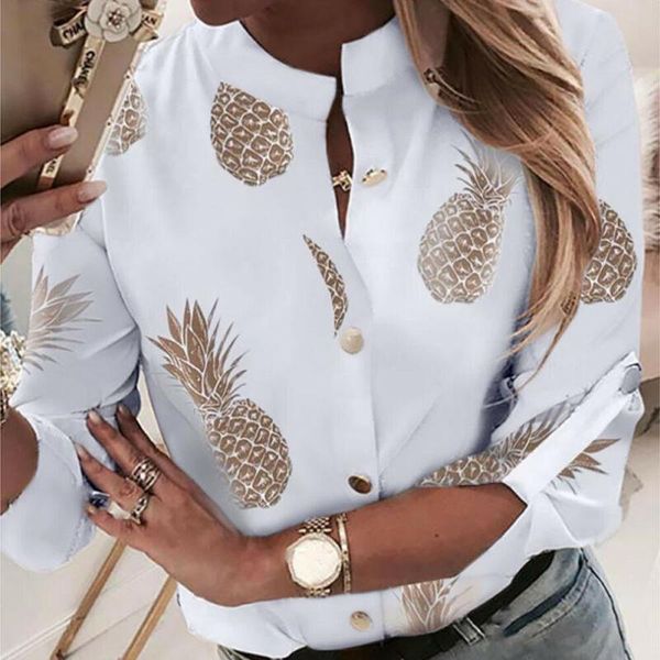 women's blouses & shirts fashion women long sleeve gold pineapple print blouse v neck shirt office ladies party elegant streetwear femi, White
women's blouses & shirts fashion women long sleeve gold pineapple print blouse v neck shirt office ladies party elegant streetwear femi, White