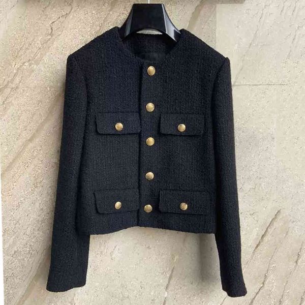 women's jackets women's fashions lady in black office tweed jackets golden buttons elegant spring coats female clothes 3o4z, Black;brown 
women's jackets women's fashions lady in black office tweed jackets golden buttons elegant spring coats female clothes 3o4z, Black;brown