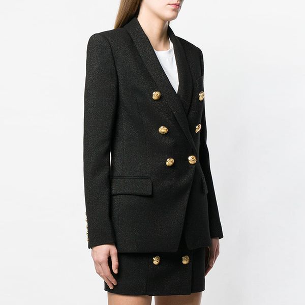 new high street baroque fashion 2021 designer jacket women's shawl collar lion buttons double breasted glitter blazer 7xsb, White;black
new high street baroque fashion 2021 designer jacket women's shawl collar lion buttons double breasted glitter blazer 7xsb, White;black