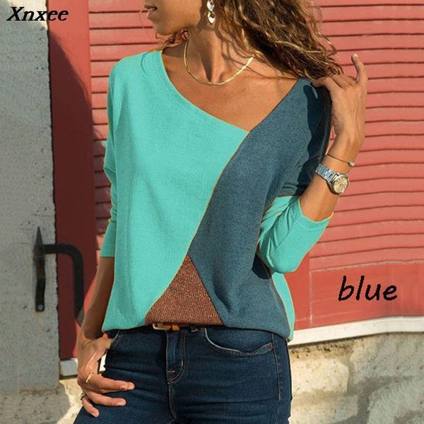 women's blouses & shirts casual color block patchwork womens and harajuku plus size shirt female blouse streetwear blusa feminina xnxe, White
women's blouses & shirts casual color block patchwork womens and harajuku plus size shirt female blouse streetwear blusa feminina xnxe, White