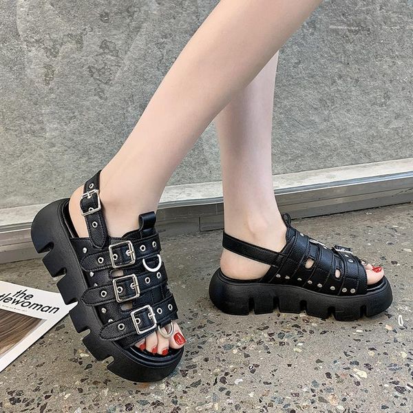 sandals 2021 women punk open toe buckle ladies sandal summer fashion sport flat platform shoes beach sandalias, Black
sandals 2021 women punk open toe buckle ladies sandal summer fashion sport flat platform shoes beach sandalias, Black