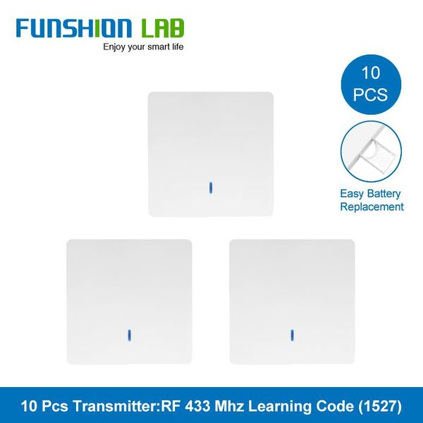 smart home control funshion 10pcs 433mhz universal wireless remote 86 wall panel rf transmitter receiver 1 2 3 button for light switch
smart home control funshion 10pcs 433mhz universal wireless remote 86 wall panel rf transmitter receiver 1 2 3 button for light switch