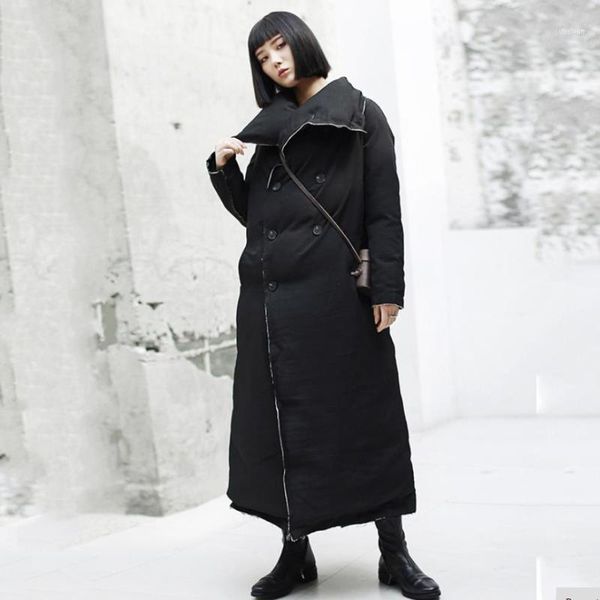 women's down & parkas fashion brand long double breasted black female sleeve loose warm winter cotton coats vintage style outerwear gx1
women's down & parkas fashion brand long double breasted black female sleeve loose warm winter cotton coats vintage style outerwear gx1