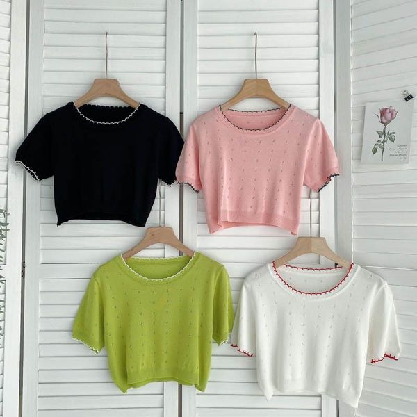women's blouses & shirts singreiny women design hollow knitted blouse short sleeve o neck casual loose 2021 summer korean streetwear, White
women's blouses & shirts singreiny women design hollow knitted blouse short sleeve o neck casual loose 2021 summer korean streetwear, White