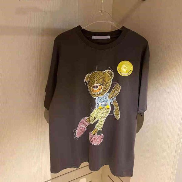 2022 factory wholesale new high version spring and summer fashion we11 line printing lovely leisure aging women's short sleeves, White
2022 factory wholesale new high version spring and summer fashion we11 line printing lovely leisure aging women's short sleeves, White