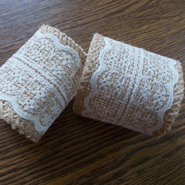 napkin rings 100pcs lace & burlap for wedding holder rustic decor