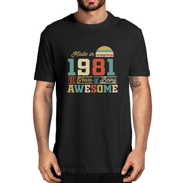 men's t-shirts made in 1981 40th birthday gift awesome 88th vintage funny tshirt 100% cotton novelty t-shirt streetwear, White;black
men's t-shirts made in 1981 40th birthday gift awesome 88th vintage funny tshirt 100% cotton novelty t-shirt streetwear, White;black