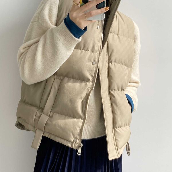 short cotton vest women's autumn winter stand collar down waistcoat zipper oversize puffer jacket 210607, Black;white
short cotton vest women's autumn winter stand collar down waistcoat zipper oversize puffer jacket 210607, Black;white