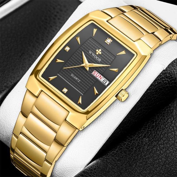 wristwatches 2021 square men watches wwoor luxury automatic week date gold stainless steel waterproof quartz wristwatch relogio masculino, Slivery;brown
wristwatches 2021 square men watches wwoor luxury automatic week date gold stainless steel waterproof quartz wristwatch relogio masculino, Slivery;brown