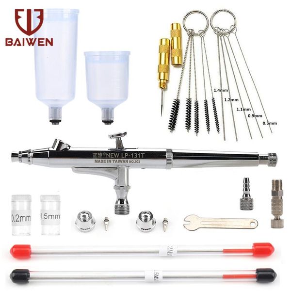 professional spray guns air brush gun double action airbrush set 0.2/0.3/0.5mm nozzle for cake tattoo nail art diy tools with 20cc 40cc feed 
professional spray guns air brush gun double action airbrush set 0.2/0.3/0.5mm nozzle for cake tattoo nail art diy tools with 20cc 40cc feed