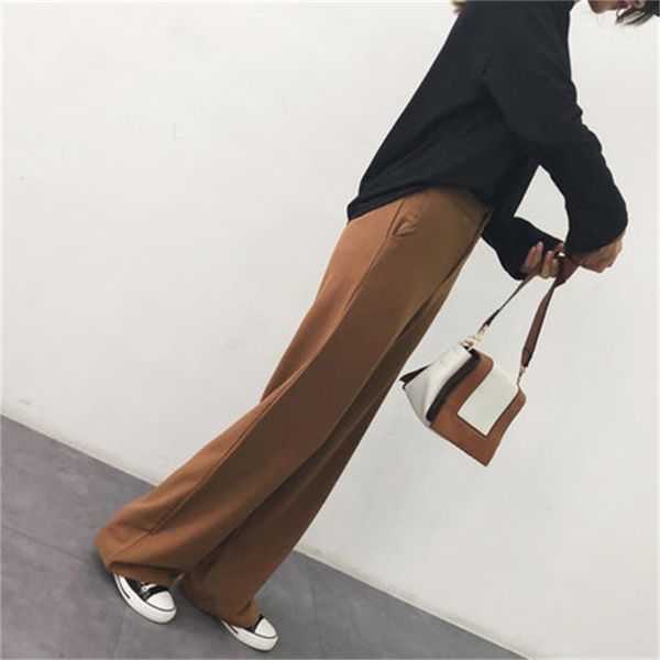 drape leg lets go spring and waist thin section mop pants straight woman vzhb, Black;white
drape leg lets go spring and waist thin section mop pants straight woman vzhb, Black;white