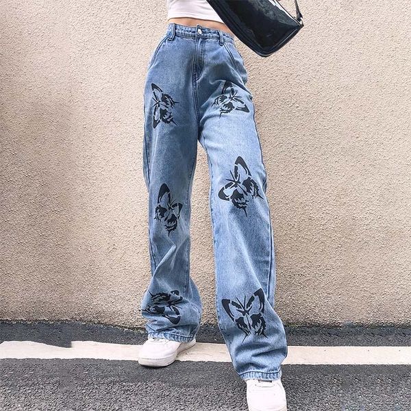 women's jeans high waist pencil pants women comfortable fashion casual loose butterfly print mom washed boyfriend femme, Blue
women's jeans high waist pencil pants women comfortable fashion casual loose butterfly print mom washed boyfriend femme, Blue