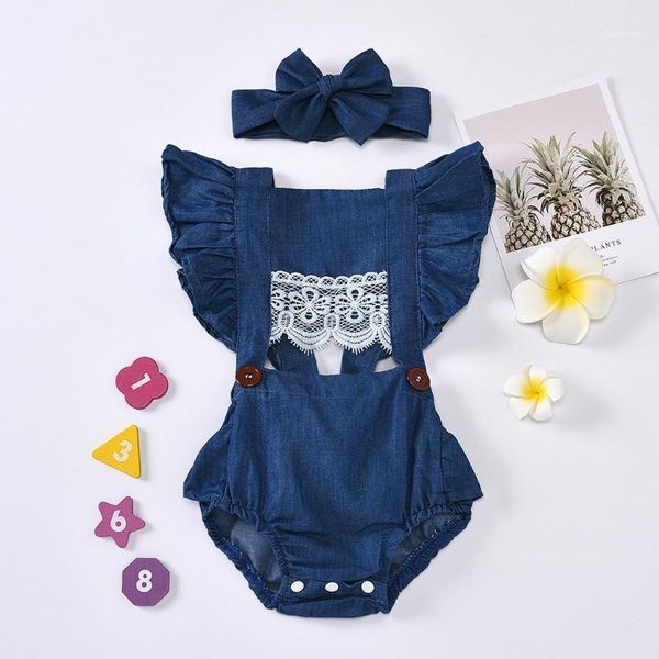 6-24m born infant baby girls ruched lace romper denim bodysuit casual clothes 2021 boys clothing set1, Blue
6-24m born infant baby girls ruched lace romper denim bodysuit casual clothes 2021 boys clothing set1, Blue