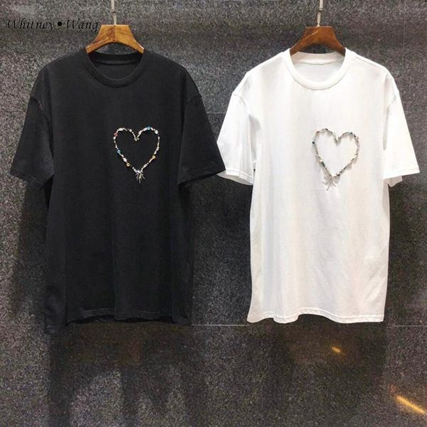 women's t-shirt whitney wang 2021 summer fashion streetwear short sleeve colorful diamonds sweet heart women casual tees lady, White
women's t-shirt whitney wang 2021 summer fashion streetwear short sleeve colorful diamonds sweet heart women casual tees lady, White
